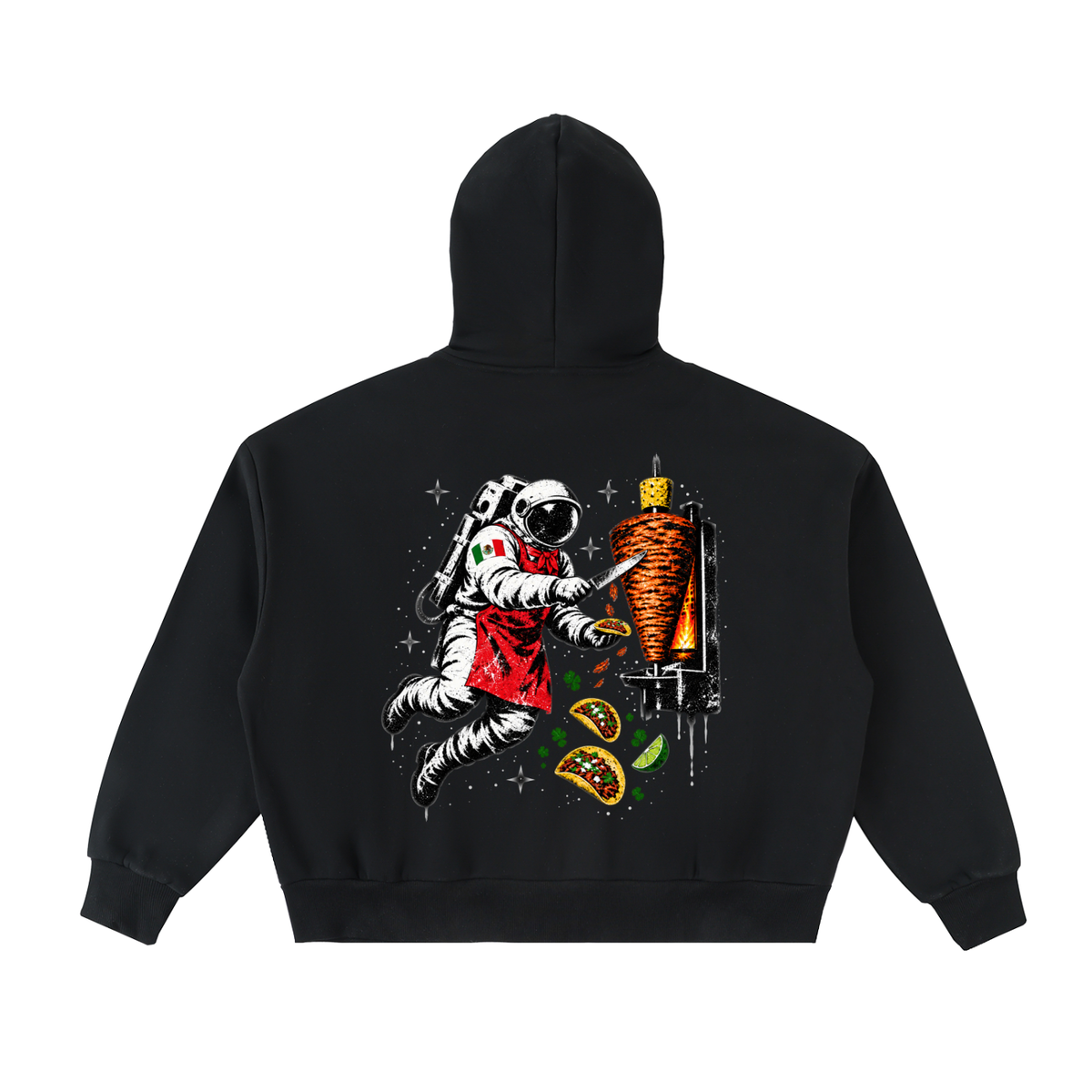 Fleeced Full-Zip Boxy Hoodie