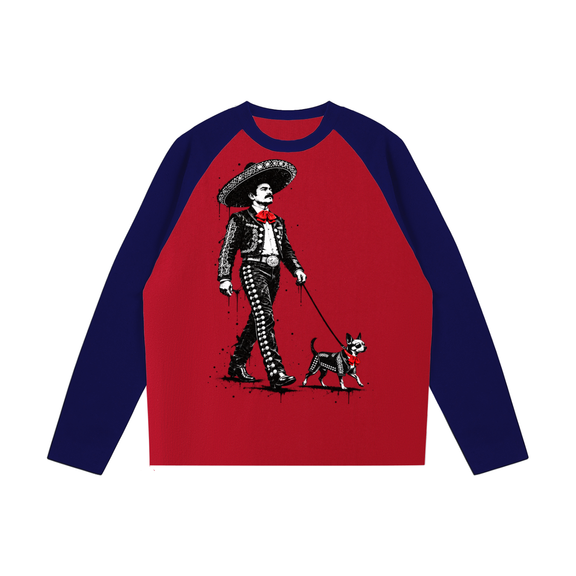 Color-Blocked Raglan Long-Sleeve T-Shirt