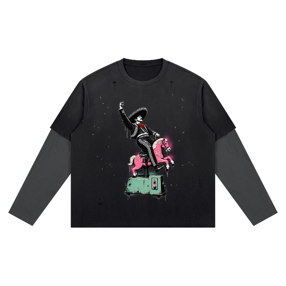 Unisex Vintage Wash Distressed Layer T-Shirt