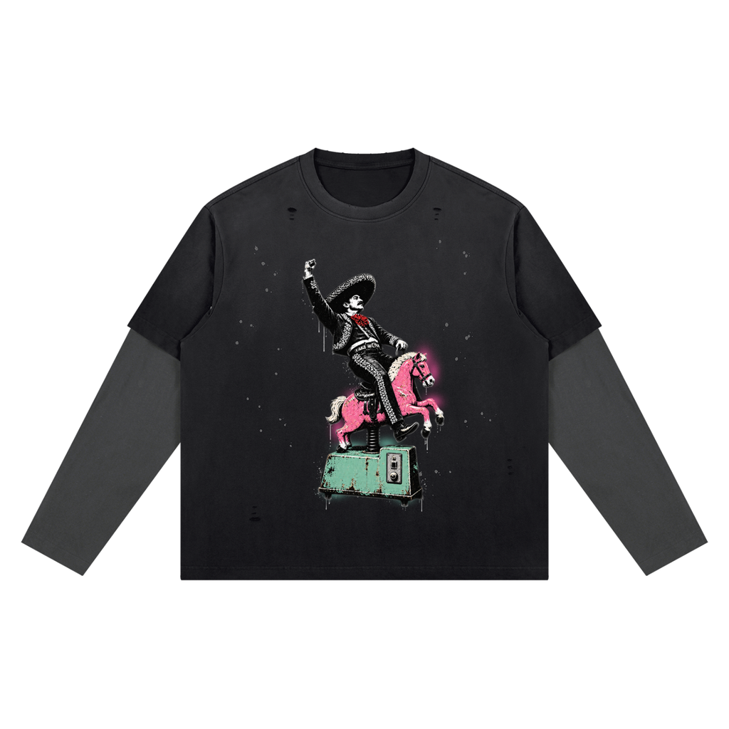 Unisex Vintage Wash Distressed Layer T-Shirt