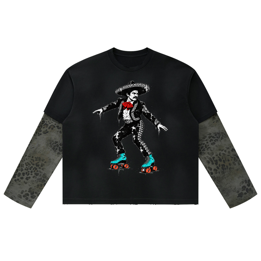 Roller Charro Leopard-Sleeve Tee