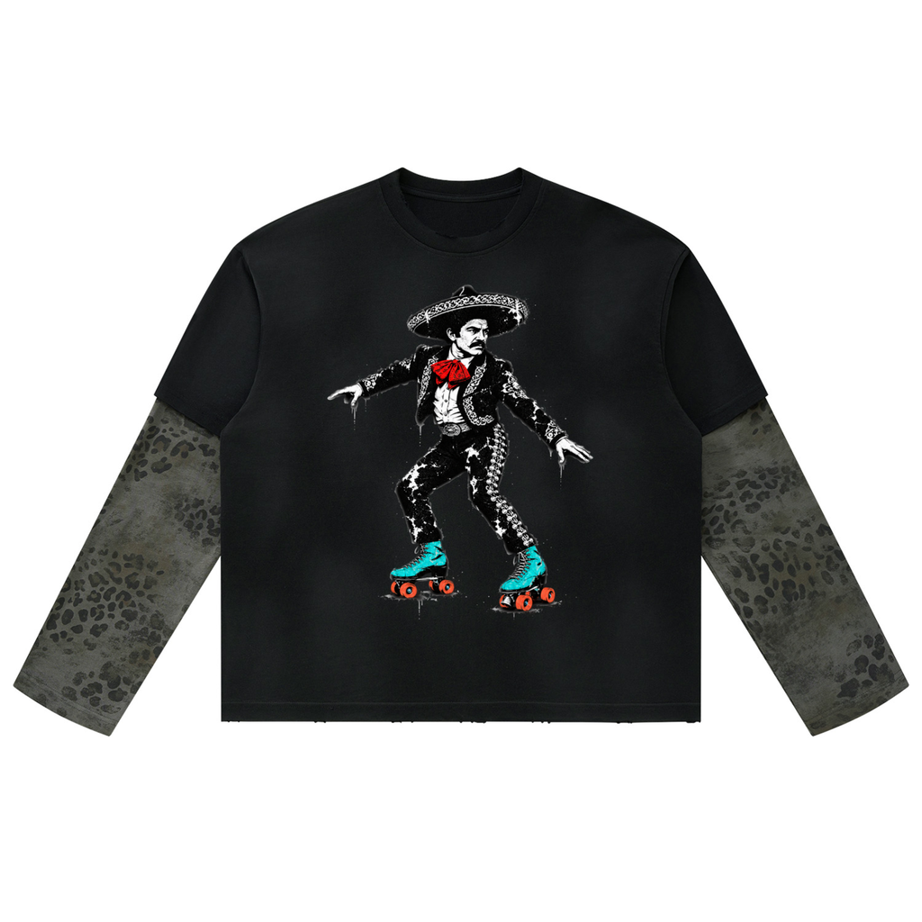 Roller Charro Leopard-Sleeve Tee