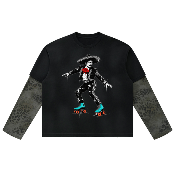 Roller Charro Leopard-Sleeve Tee