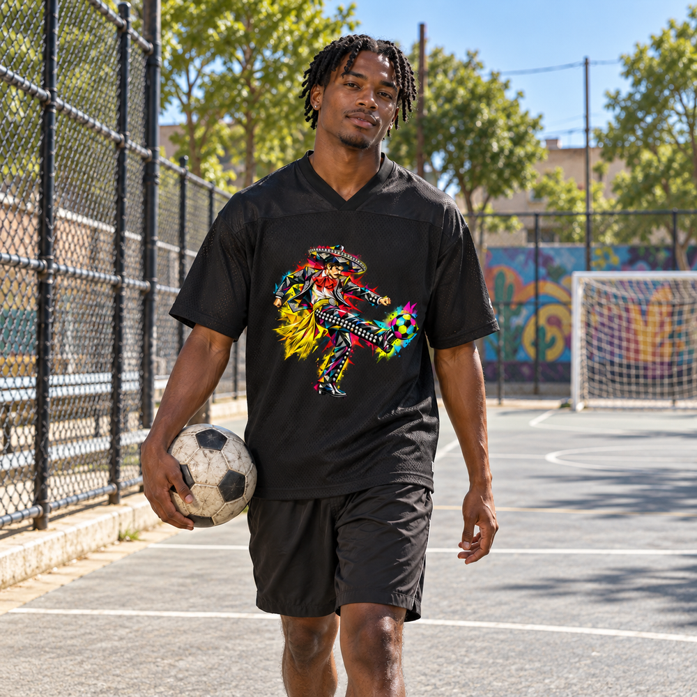 Oversized Mesh V-Neck Soccer Jersey