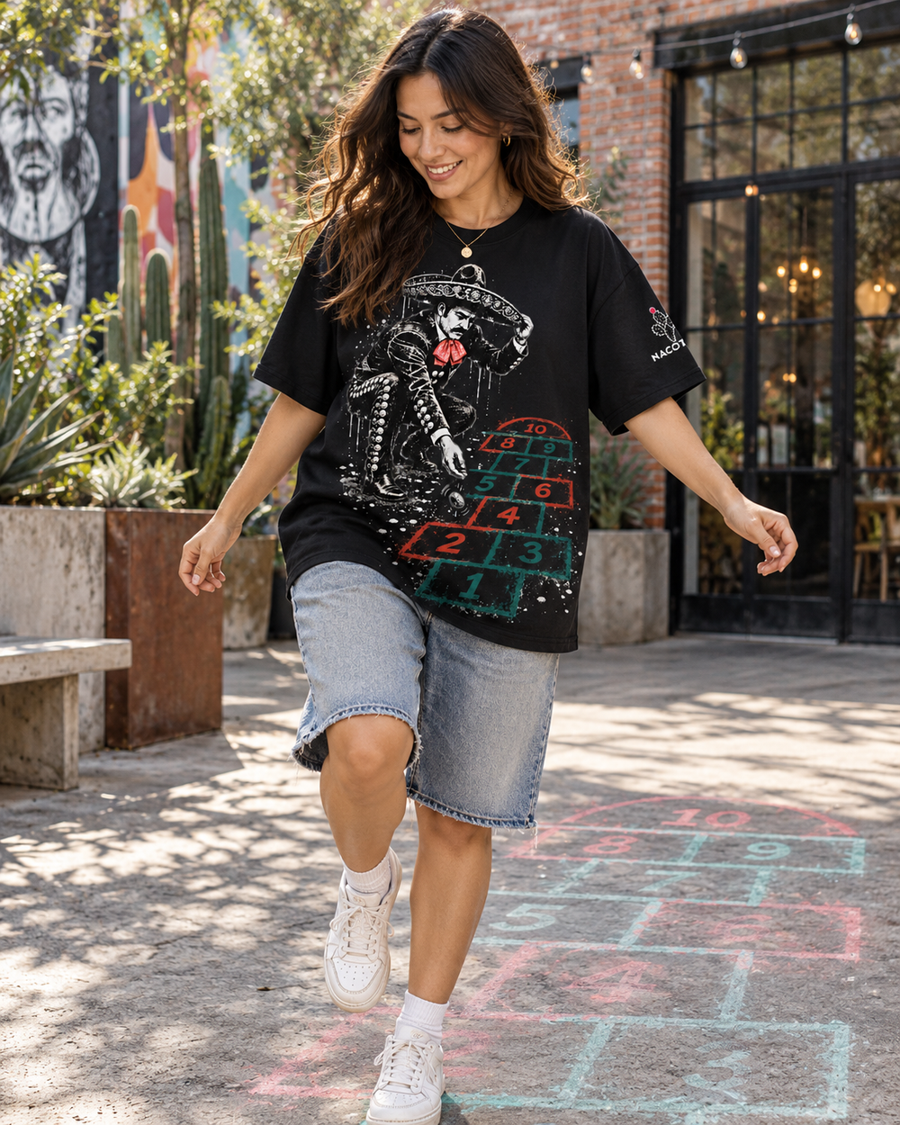 Hopscotch Charro Oversized Tee