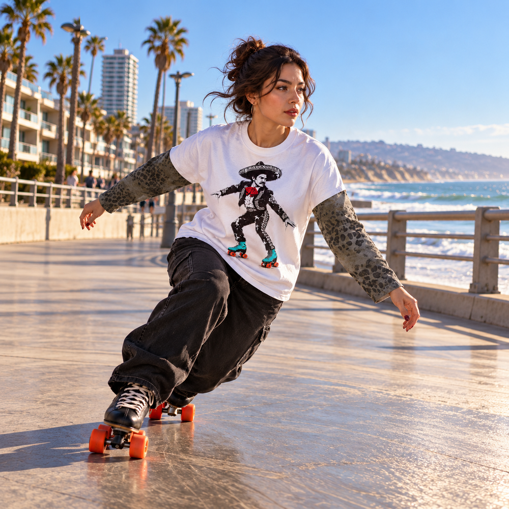 Roller Charro Leopard-Sleeve Tee