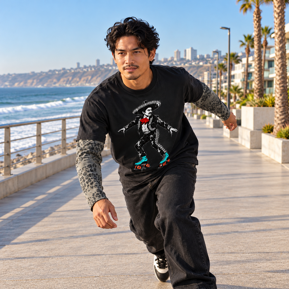 Roller Charro Leopard-Sleeve Tee